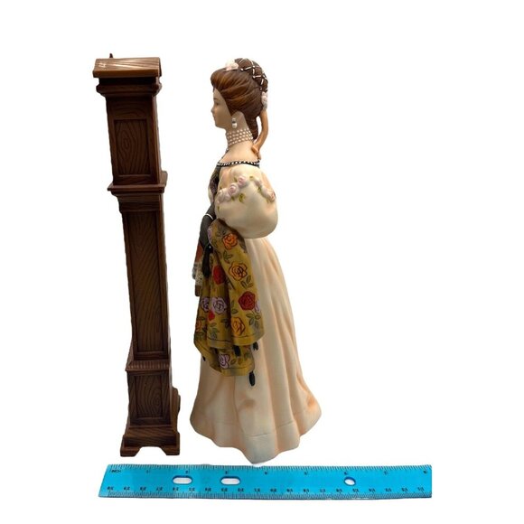 Avon 2000 Mrs Albee Award Porcelain Lady 10" Figurine Plastic Grandfather Clock - Picture 12 of 16